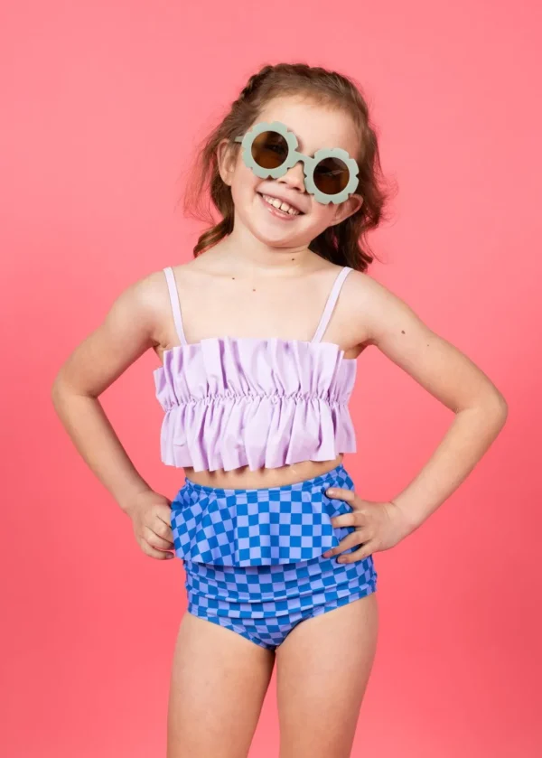 Bright Lilac | Mini Oversized Ruffle Top