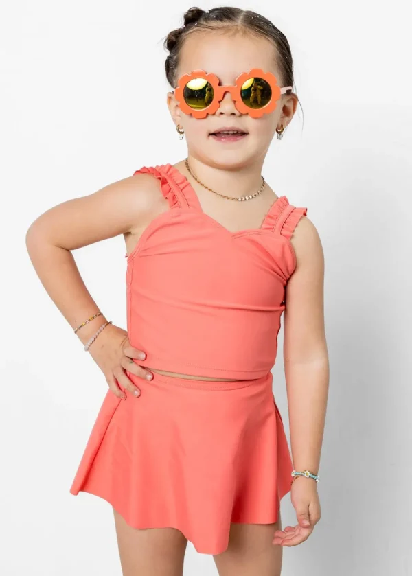 Deep Coral | Mini Detached Short Skirt