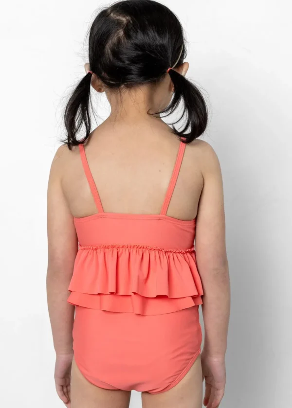 Deep Coral | Mini Peplum Top