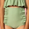 Meadow Green | Mini Down in Front Ruffle Bottoms
