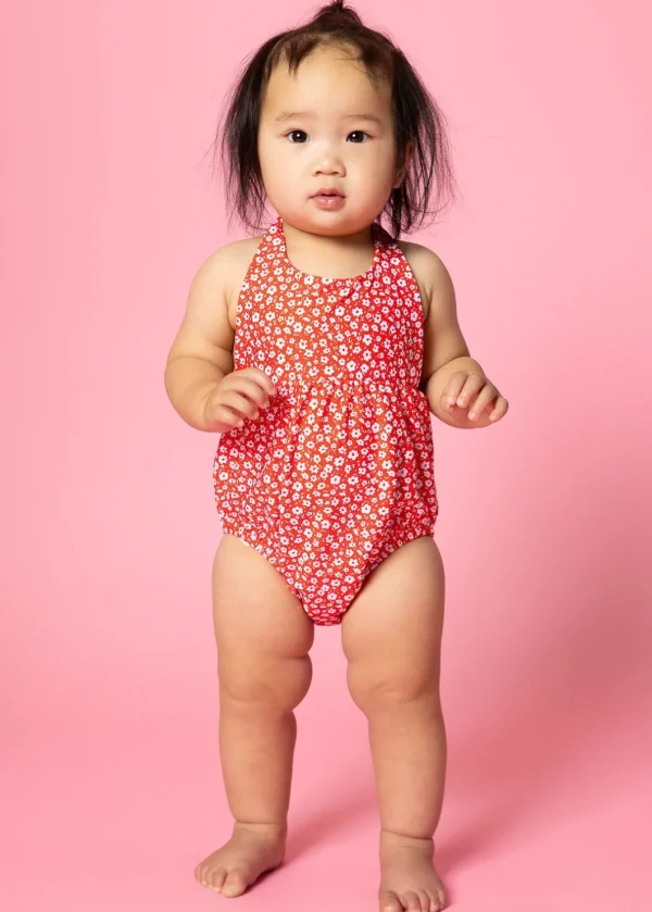 Red Ditsy Floral | Baby Romper One-Piece