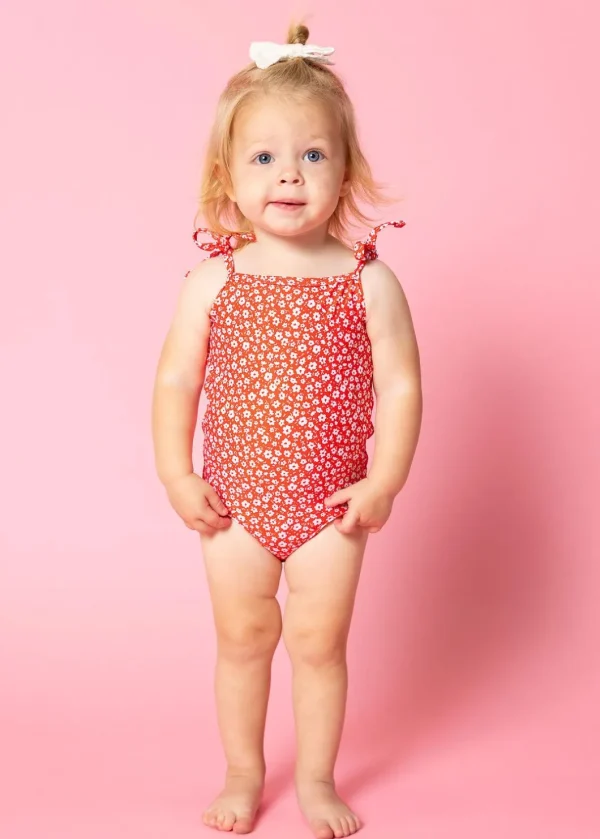 Red Ditsy Floral | Baby Simply One-Piece