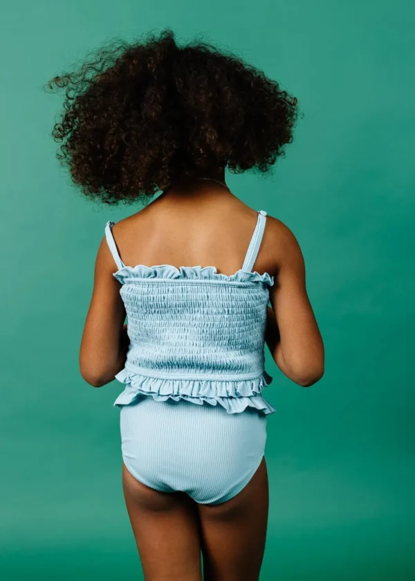Ribbed Dusty Light Blue | Mini Bandeau Top