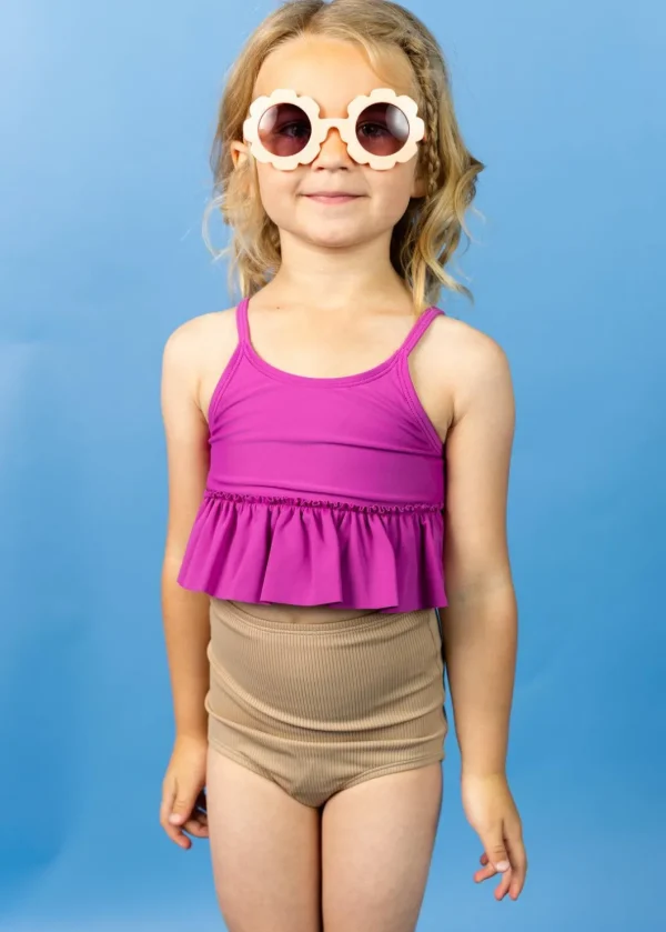 Ribbed Sand Brown | Mini High-Waisted Bottoms