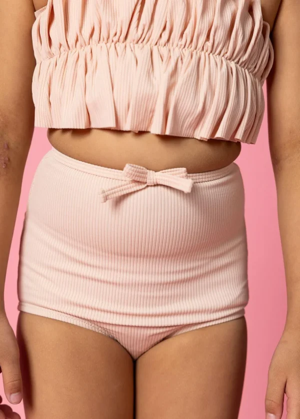 Ribbed Whipped Peach | Bow Bottoms