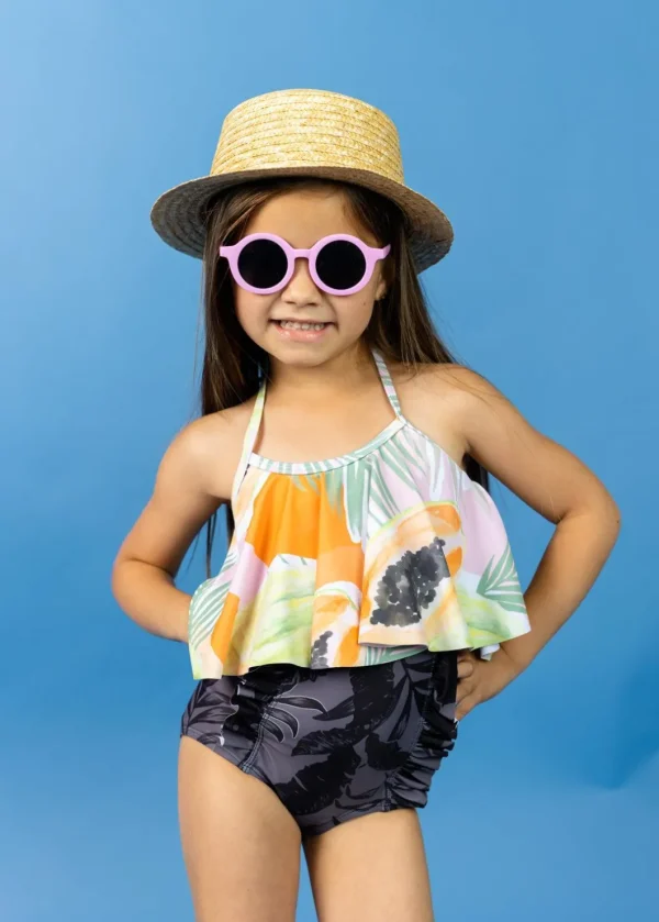 Tropical Night | Mini Down in Front Ruffle Bottoms